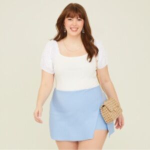 Arula white puff sleeve bodysuit | Size B/2x | never worn!